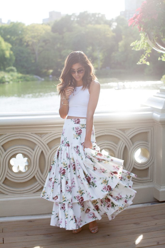 crop top maxi skirt