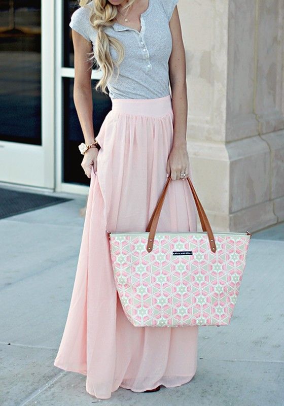 maxi skirt t-shirt