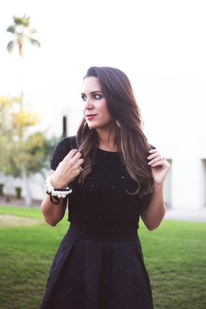 Holiday Outfit Idea: Black Bow Skirt