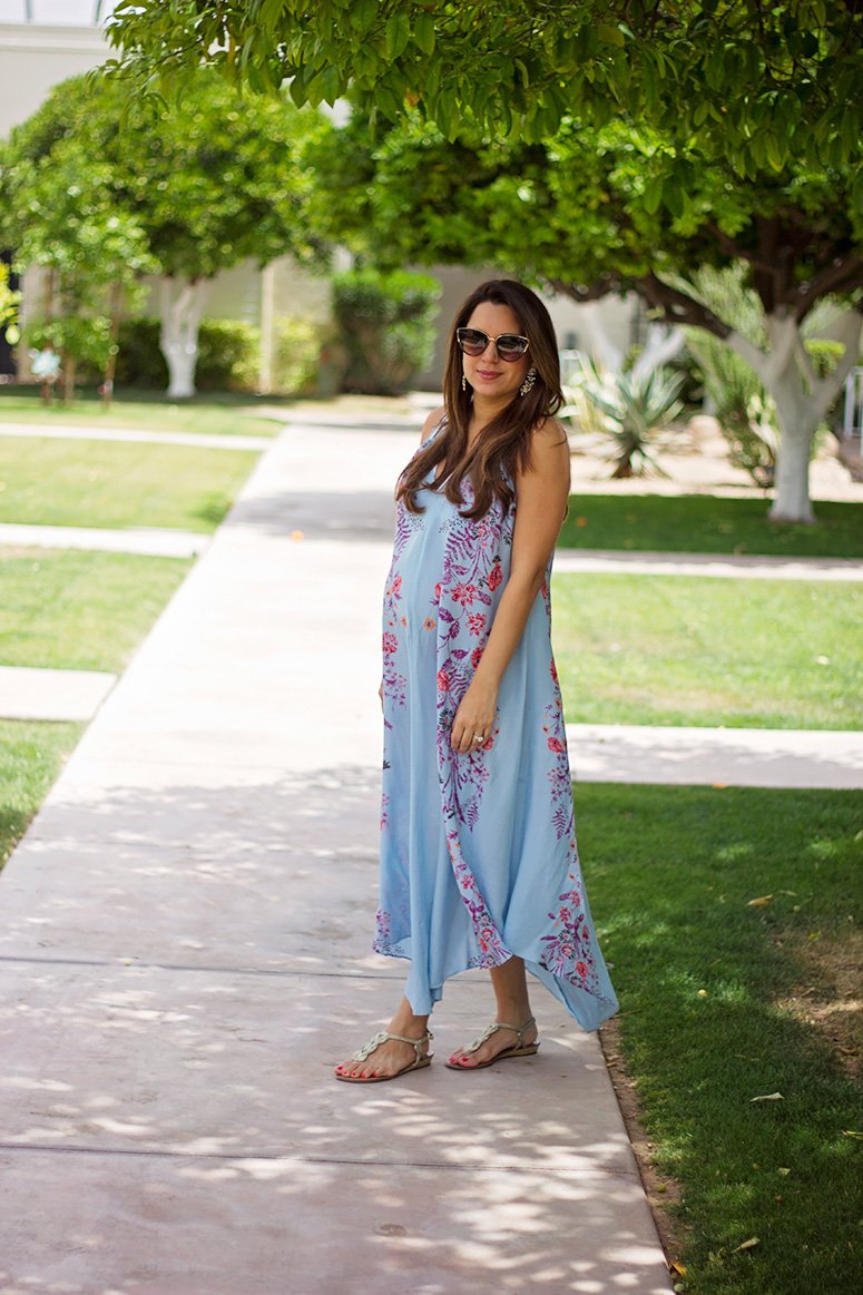 Blue print maxi dress, see how I styled this Free People maxi dress from Trunk Club!