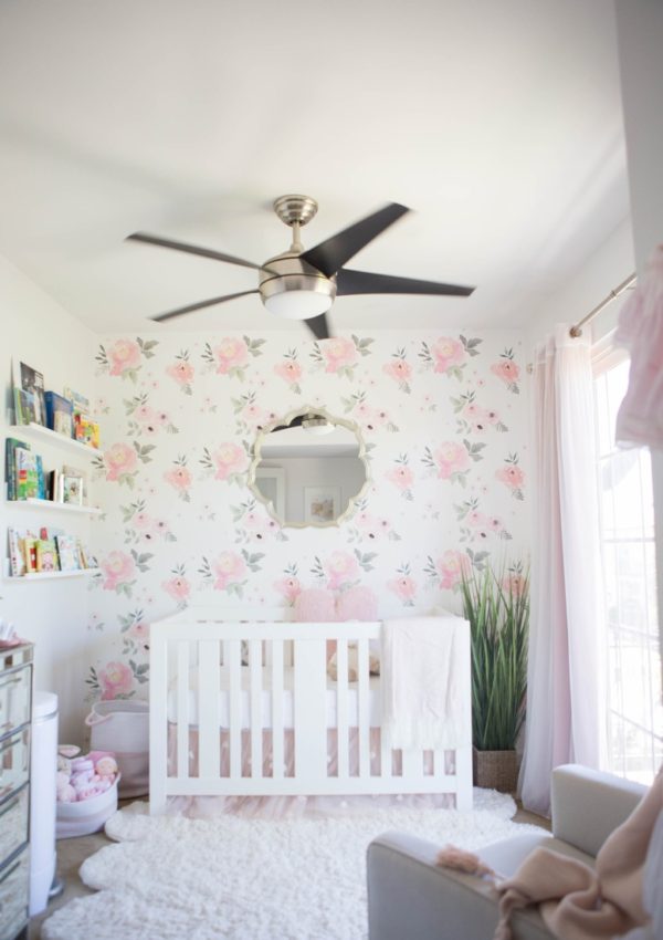 Floral nursery inspiration. Click to see this beautiful baby girl nursery reveal!