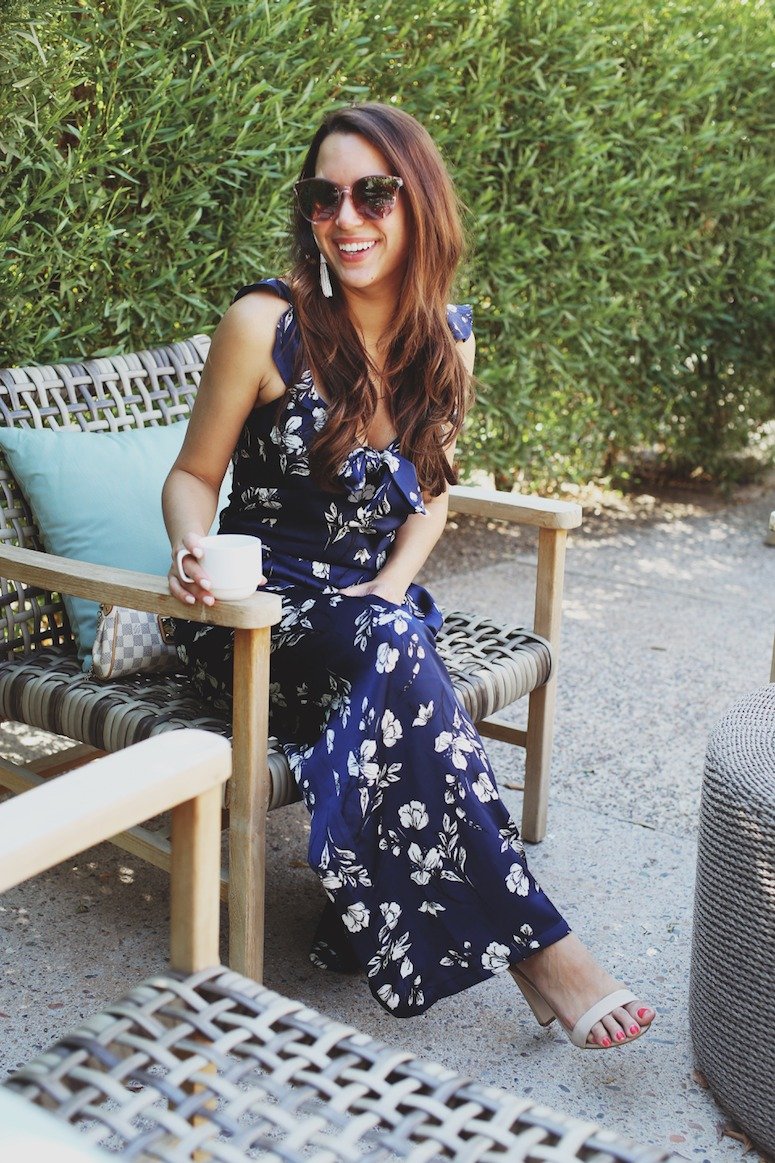 Navy Floral Jumpsuit + Welcoming Fall in Arizona