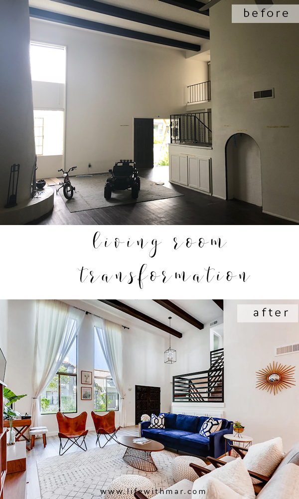 Before and After Living Room remodel, click to see the amazing transformation...on a budget!! 