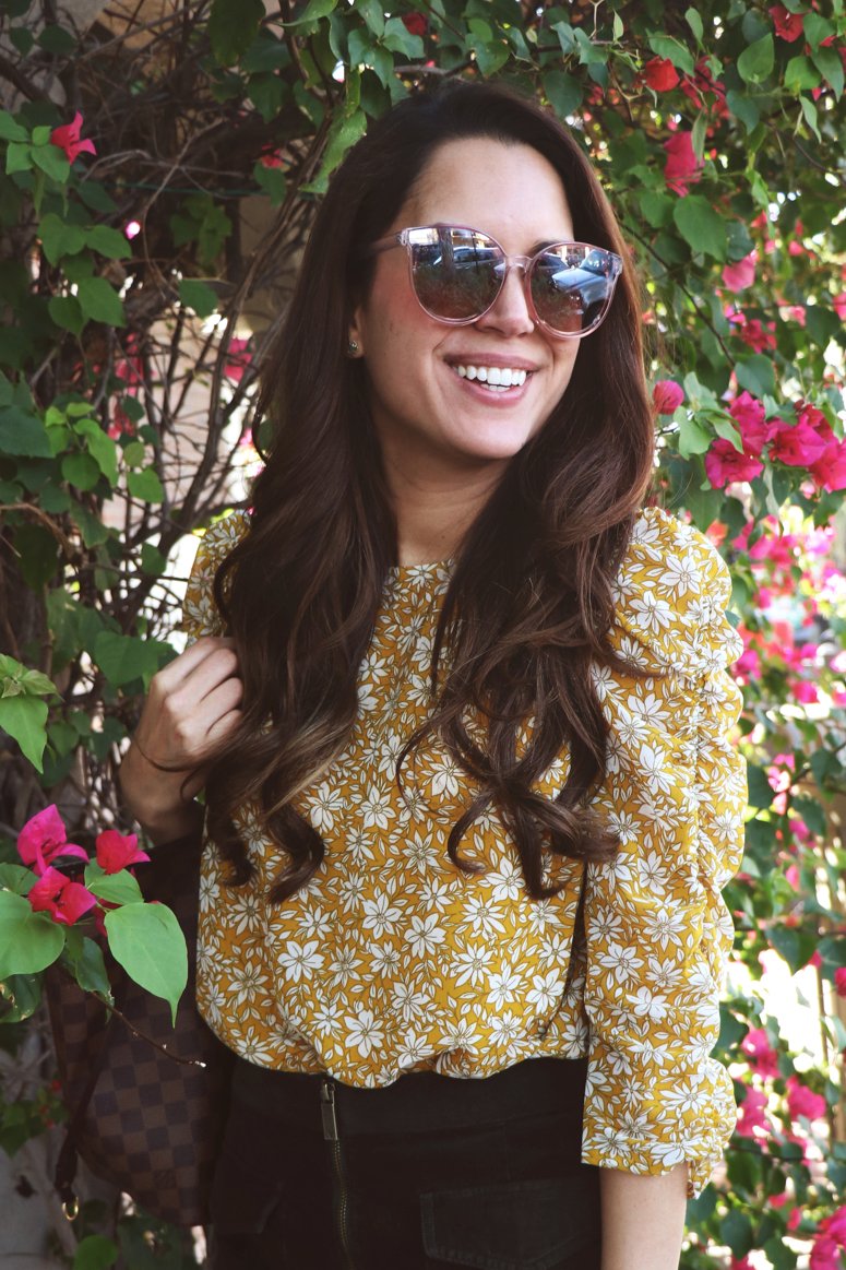 mustard yellow top and olive skirt | How to wear mustard yellow, styling tips from Lifewithmar.com