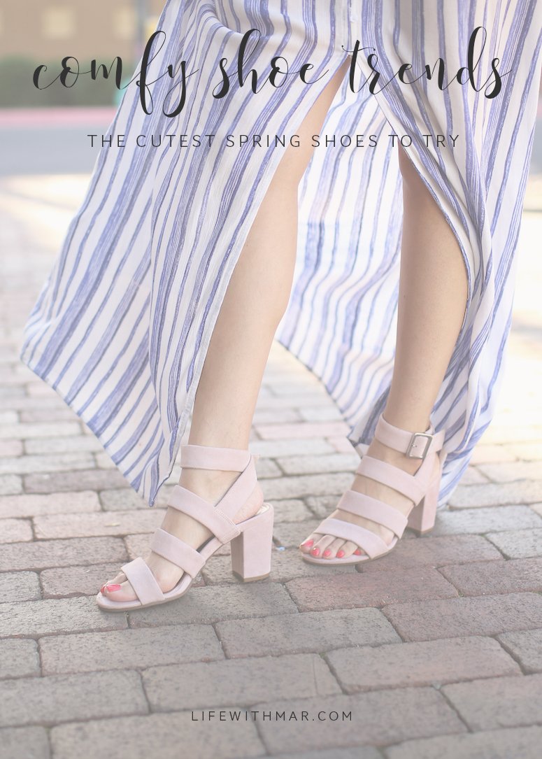 comfy shoe trends: the top spring 2019 shoe trends to try. Click to see this top 6 picks that are cute and comfortable too! 