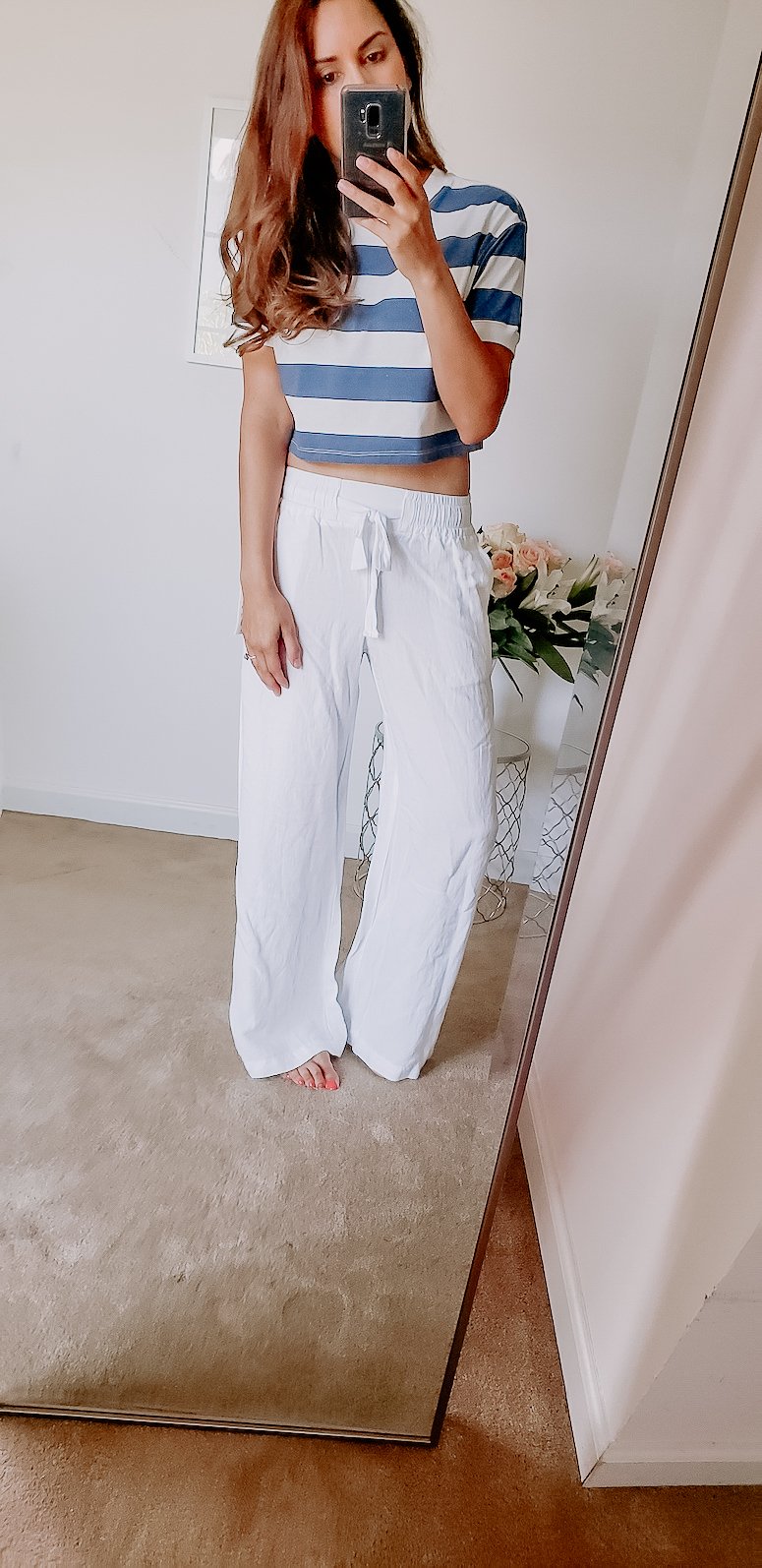 target spring try on haul wide leg pants with crop top