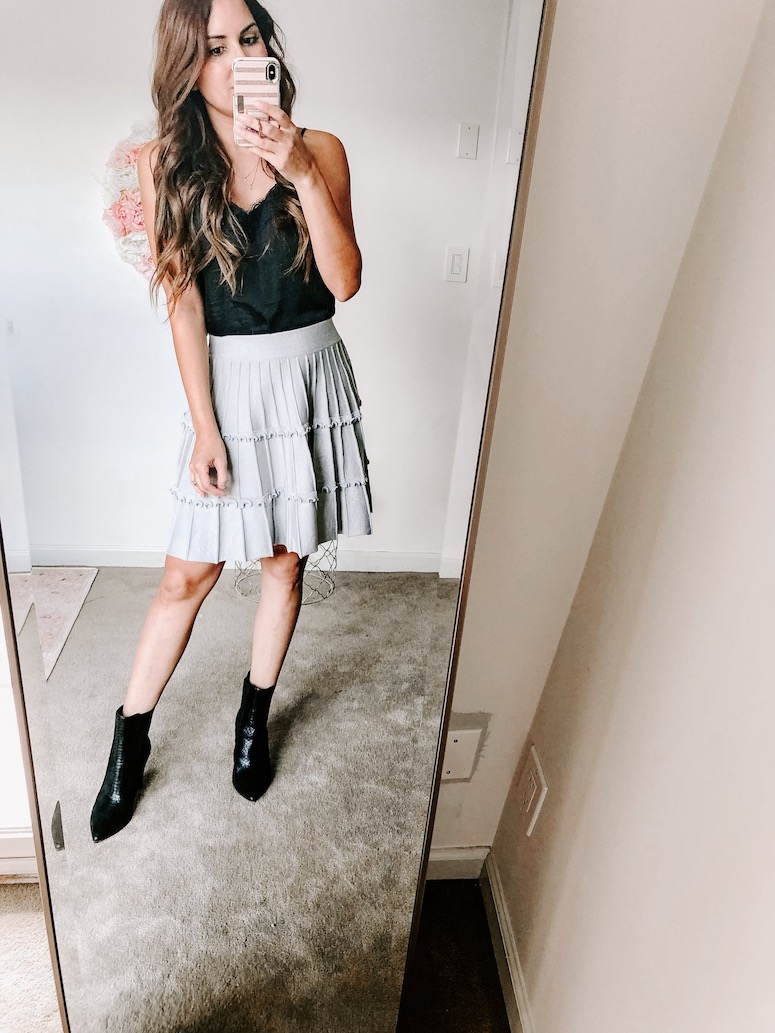 amazon fall fashion haul pleated mini skirt