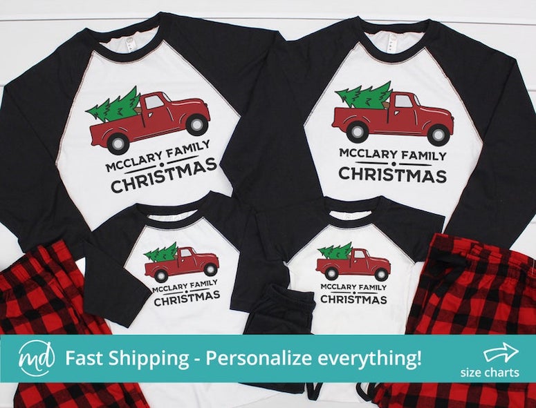 personalized christmas pajamas on etsy