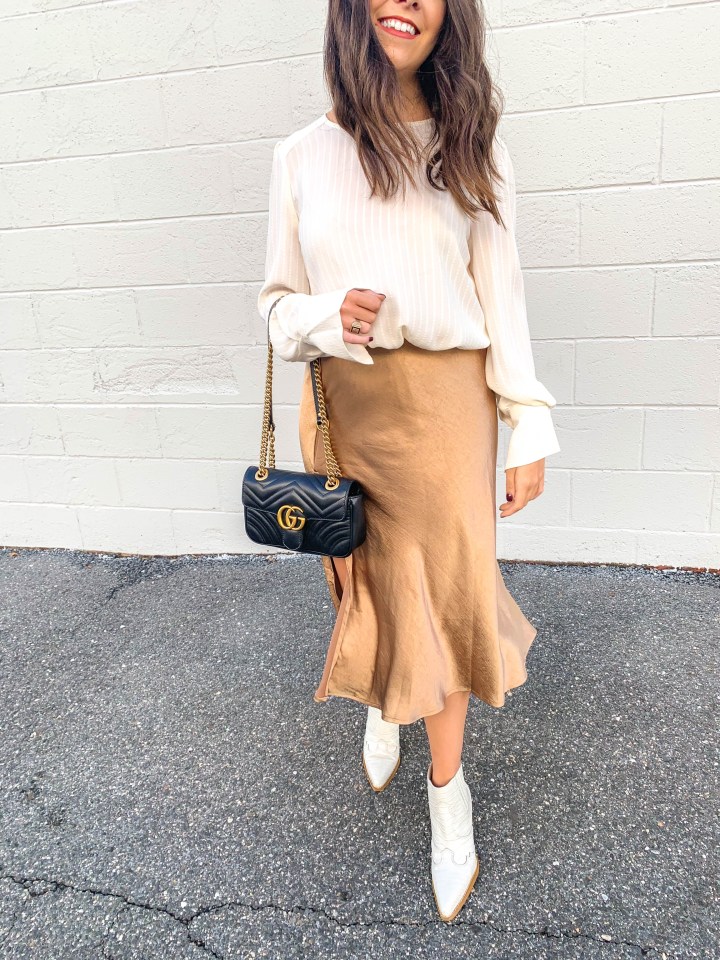 slip skirt outfit for fall- cute thanksgiving outfit ideas 