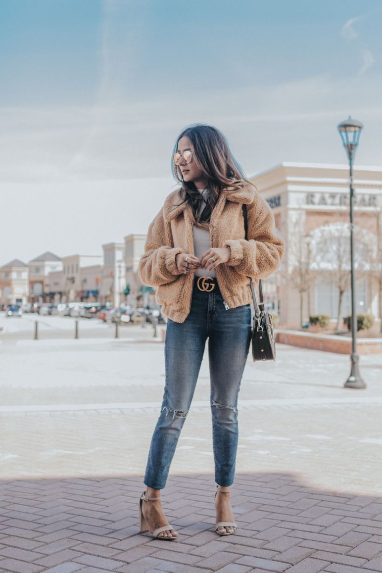 teddy jacket outfit for Thanksgiving 