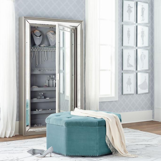 frontgate jewelry storage mirror