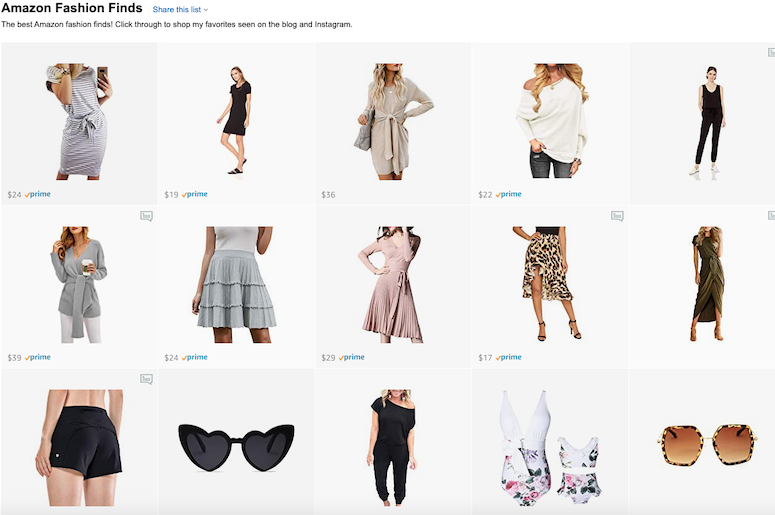 amazon fashion influencer storefront