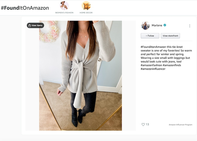 how to shop influencer storefront amazon