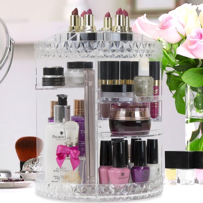 rotating storage caddy makeup organizer