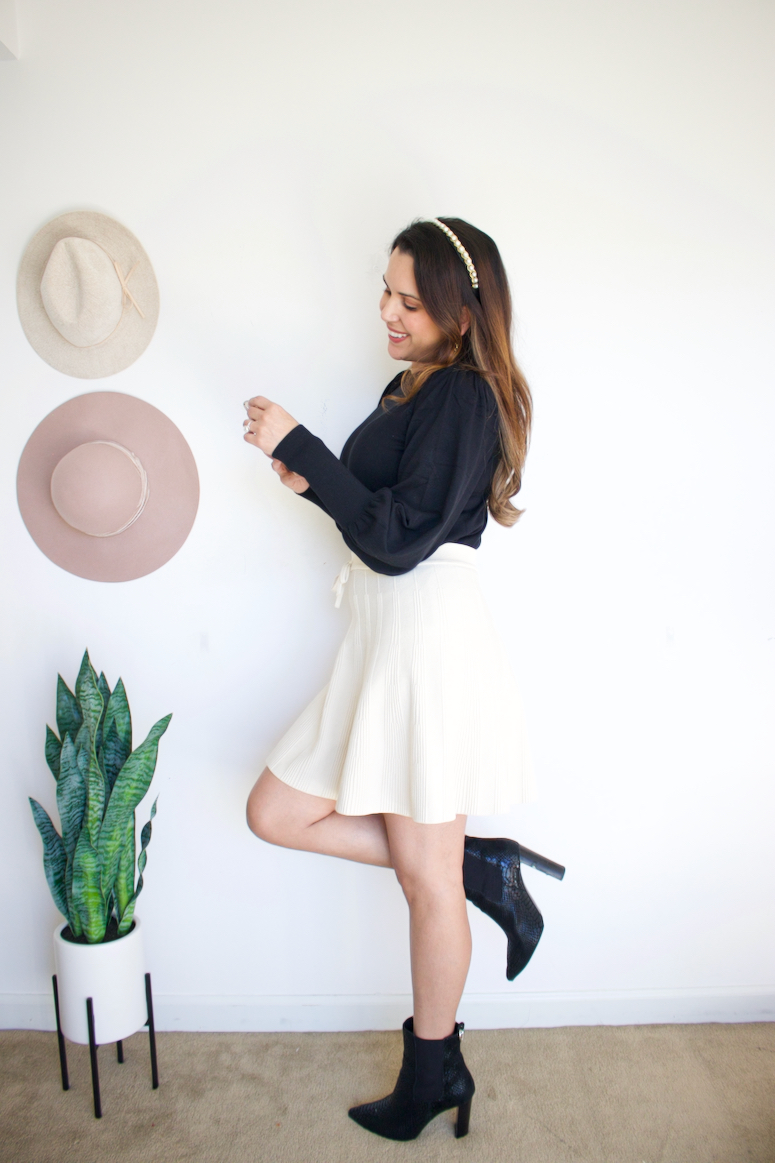 A comfortable, but polished, look for a semi-casual Thanksgiving. I'll  probably opt for flat boots, but this blouse is such a scene stealer…