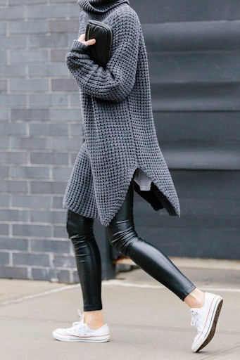 winter outfits for women faux leather leggings