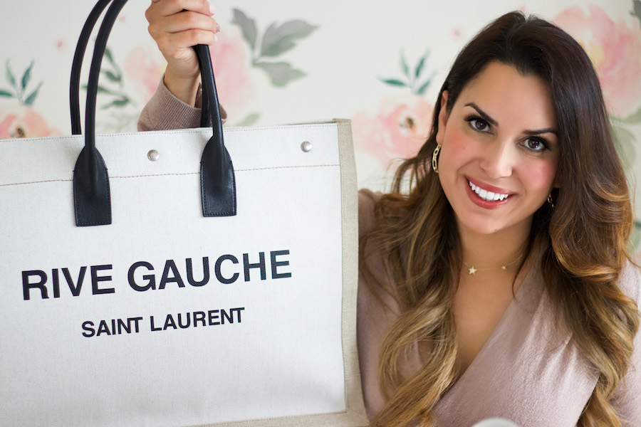 Luxury Designer Review, YSL Espadrille and Saint Laurent Noe Rive Gauche  Linen Tote - SHOP DANDY