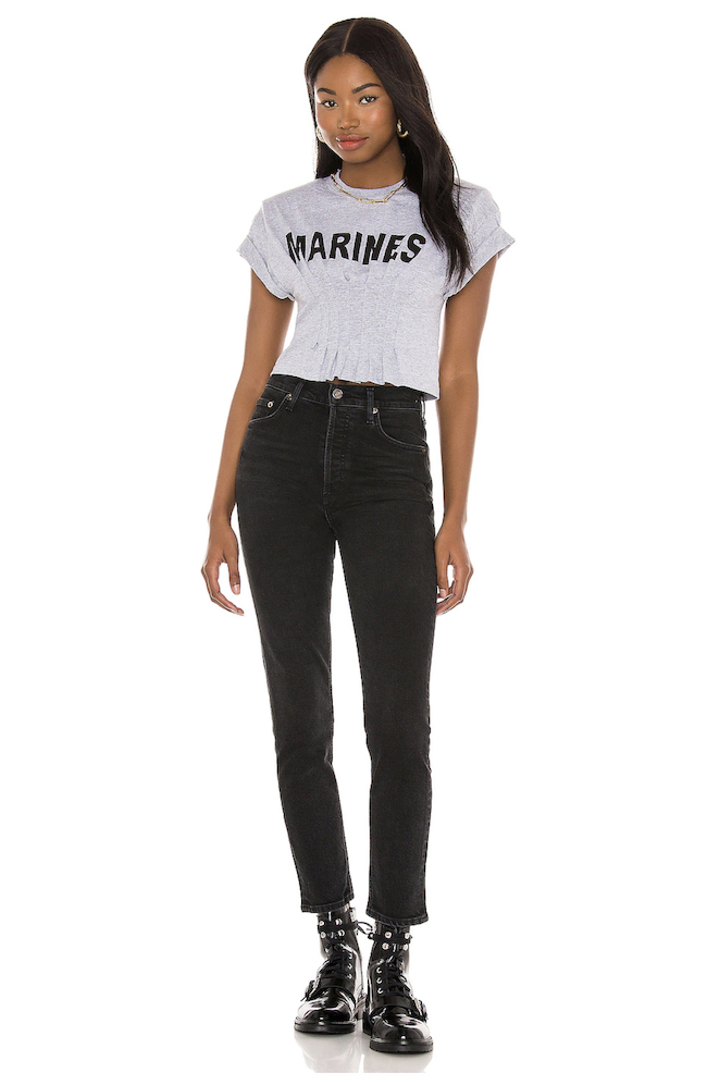 conjunto de vaqueros pitillo negros con botines