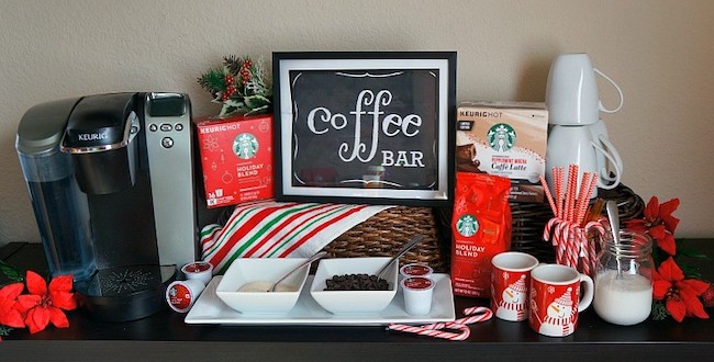 Kitchen Countertop Coffee Station Ideas (for Festive Holiday