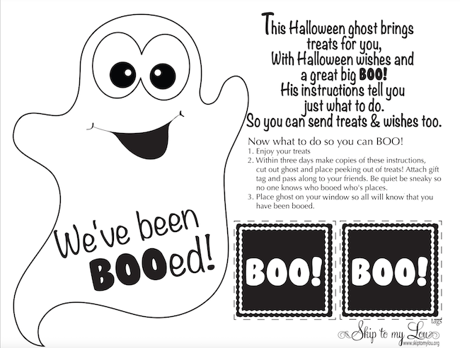 halloween ghost booed printable