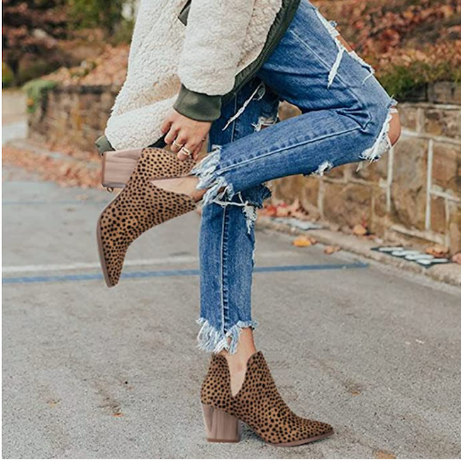 leopard print ankle boots outfits