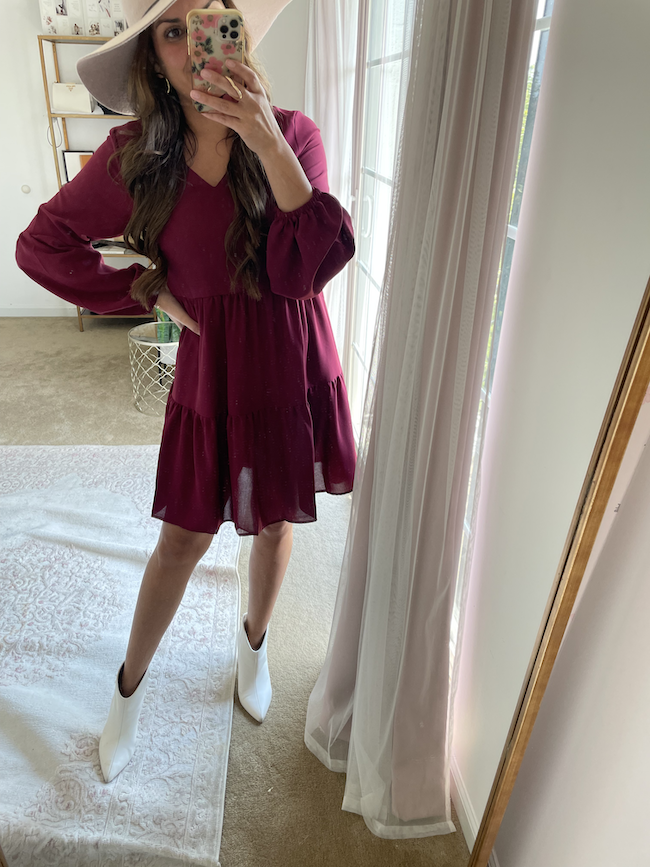 amazon fall fashion finds tunic dress with white ankle boots