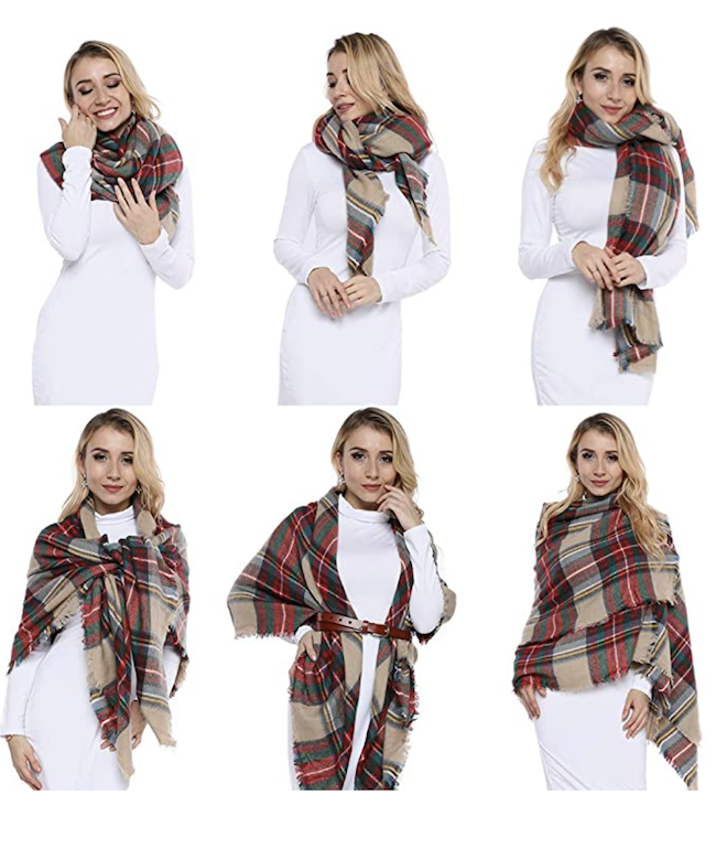 how to wear a blanket scarf