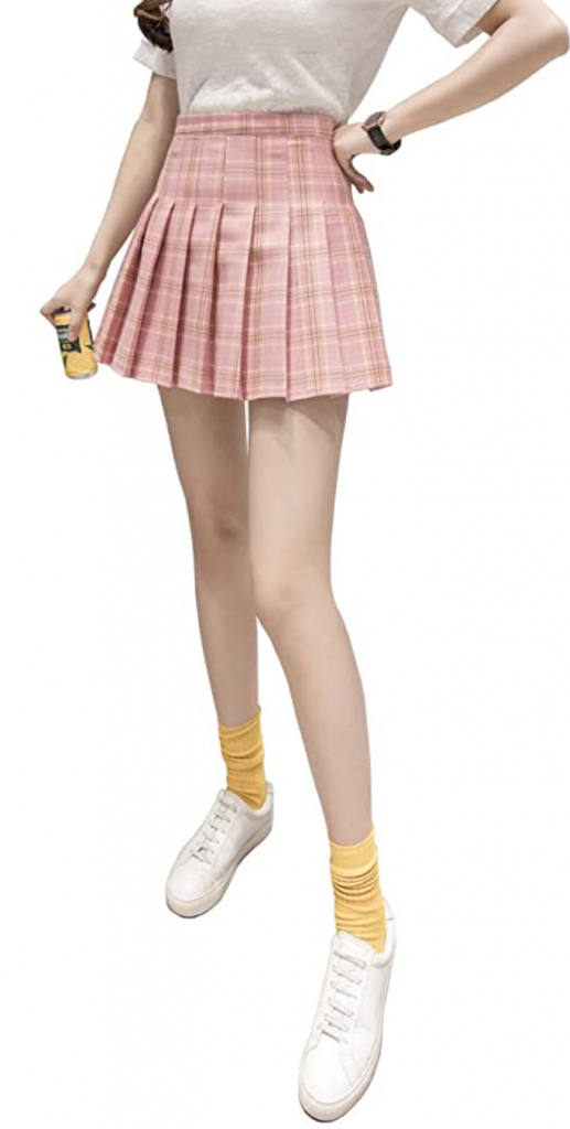 Skater skirt outfit pink top