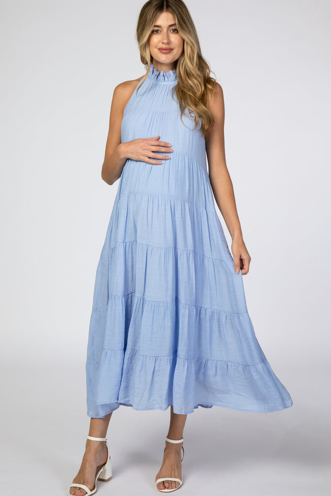 baby blue maternity dress