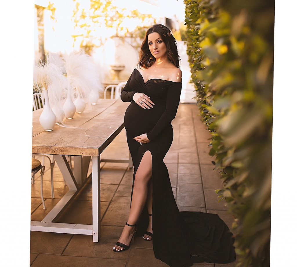 black bodycon maternity dress 