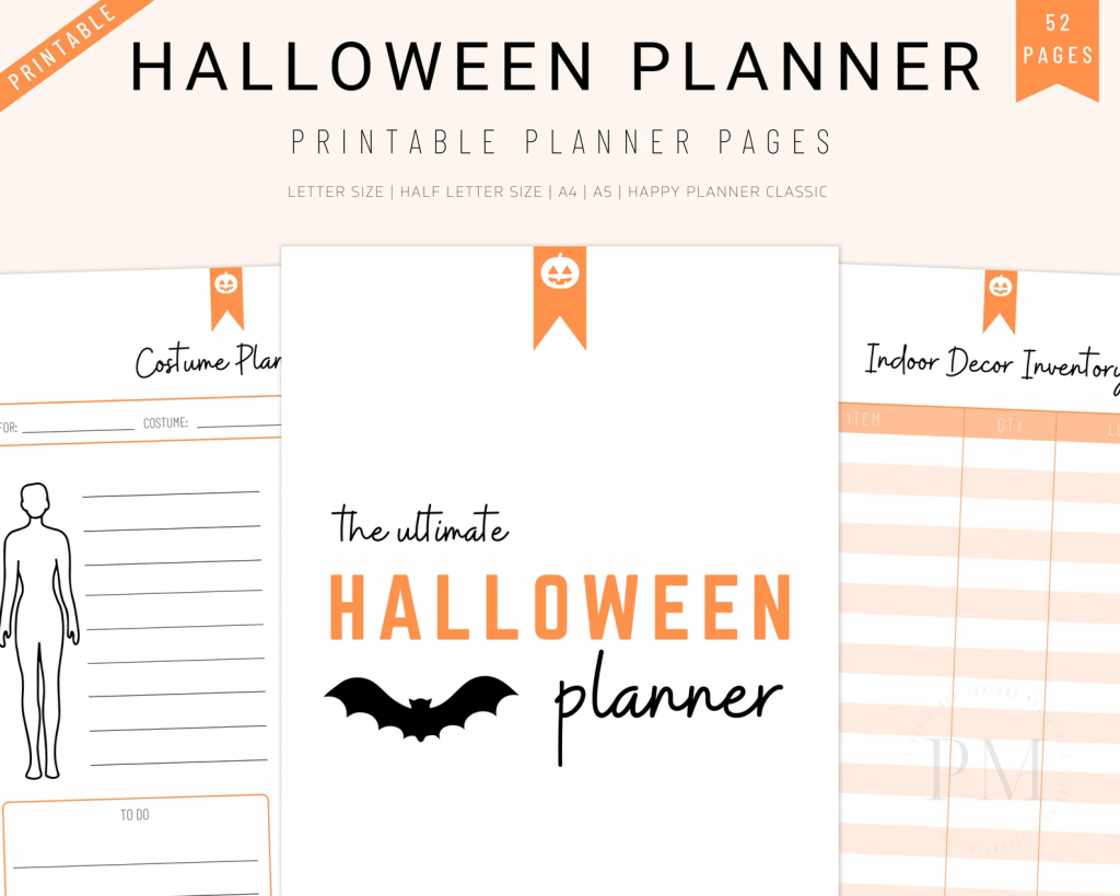 printable halloween planner