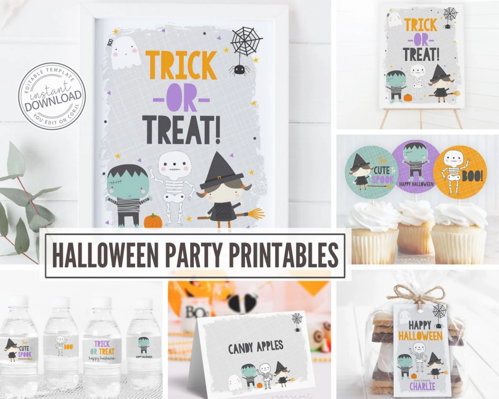 Editable Halloween party printables