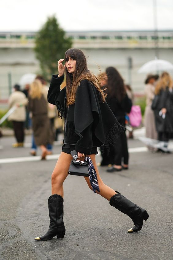 outfit with black cowboy boots