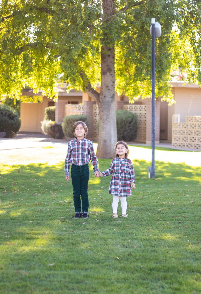 holiday plaid matching shirts for kids