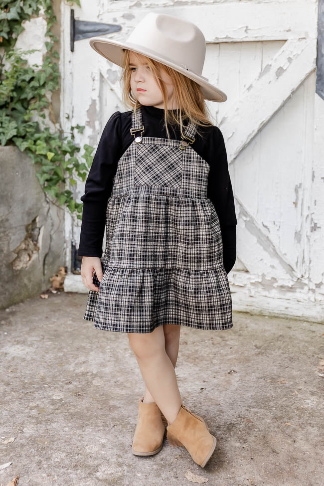 little girl's plaid jumper dress, Matching Thanksgiving Outfits 