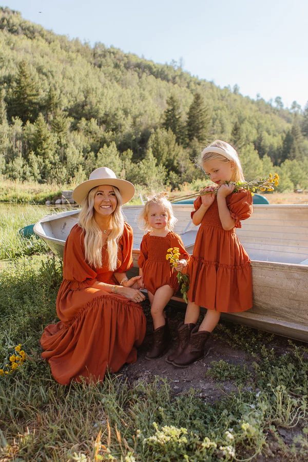 matching rust dresses for mommy and me, Matching Thanksgiving Outfits 