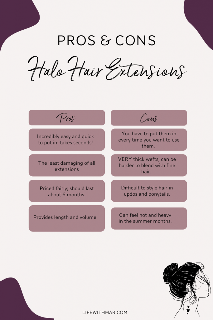 pros and cons of halo hair extensions 