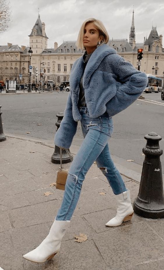 outfit with white cowboy boots