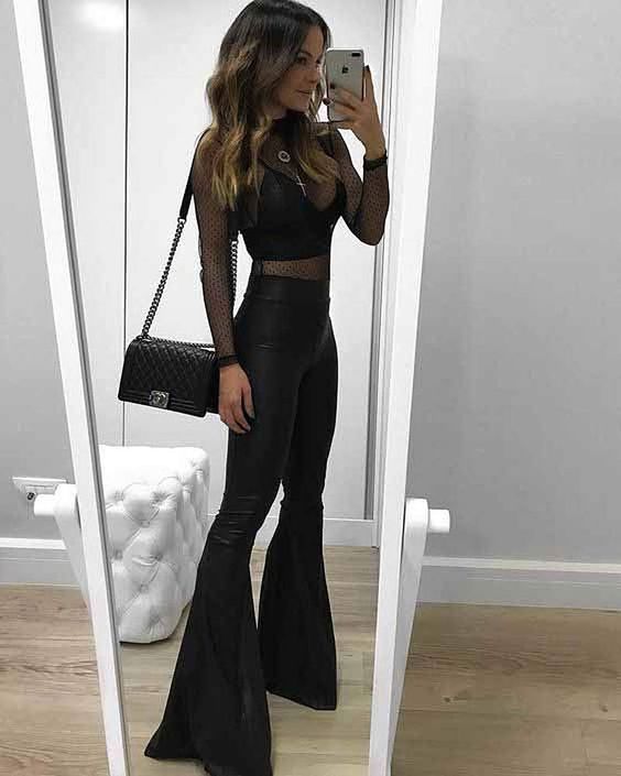 All black night out clubbing outfit