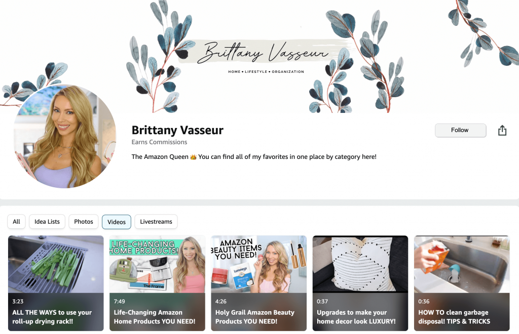 brittany vasseur amazon storefront
