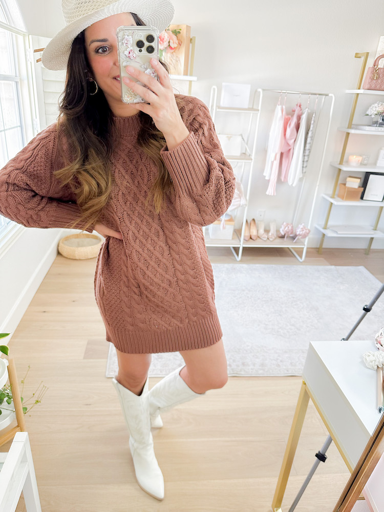 chunky cable knit sweater dress amazon find