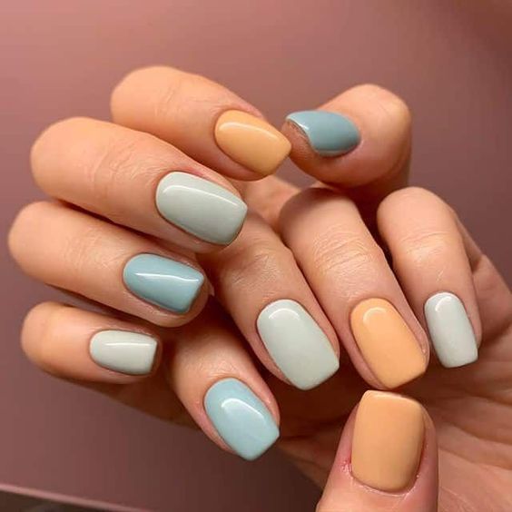 spring colored manicure