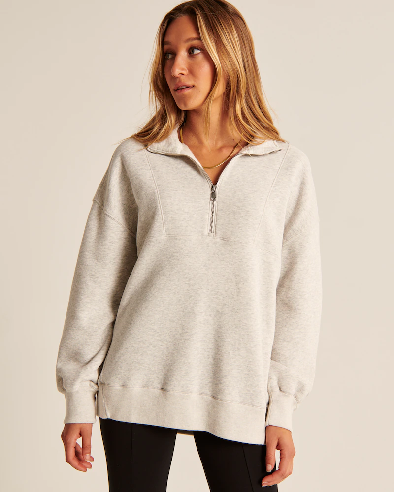 oversized half-zip sweatshirt