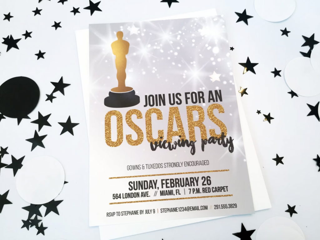 oscar viewing party digital invtiation 