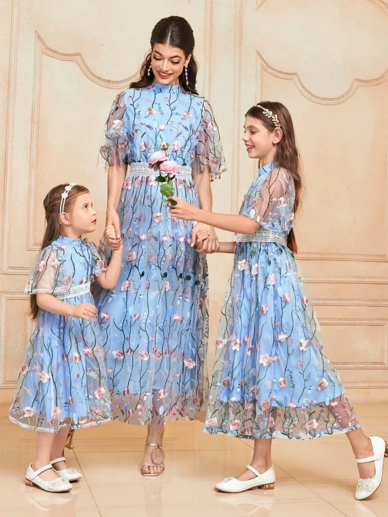 matching family dresses easter floral print
