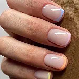 Pastel acrylic french tip press ons