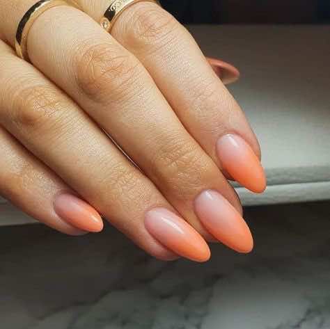orange ombre french tip nail art for summer 