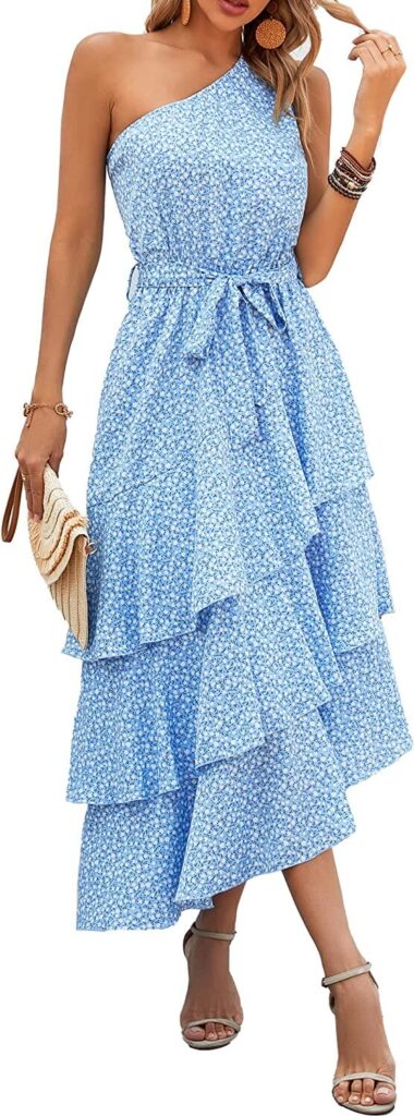 tiered maxi dress or beach wedding guests