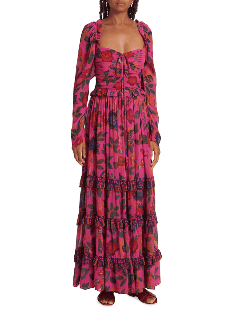 Floral maxi dress for casual beach wedding