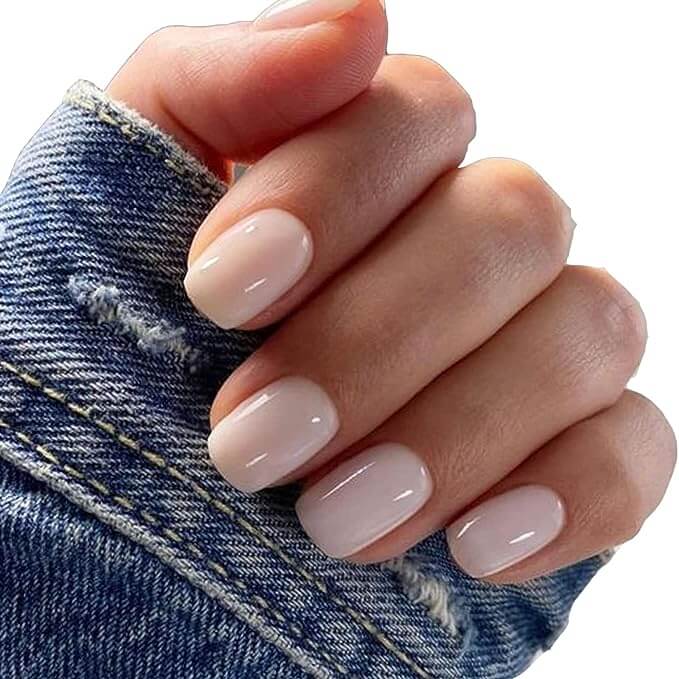 white jelly nail back to school idea